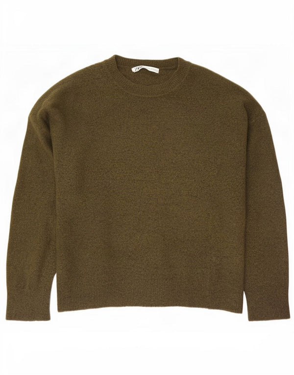 Zara Pull ras du cou pour homme XL Kaki Nylon