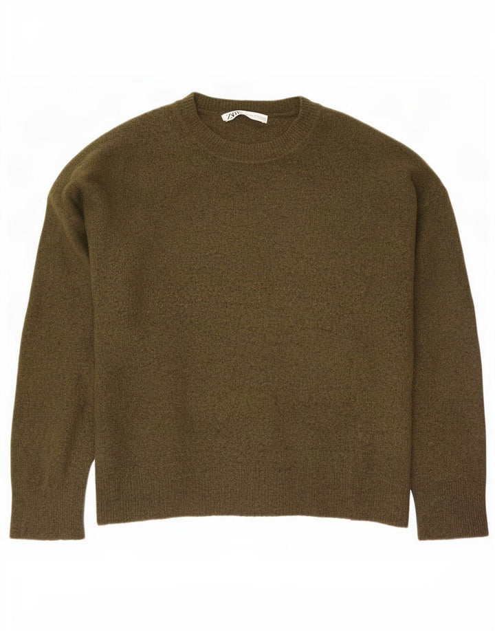 Zara Pull ras du cou pour homme XL Kaki Nylon