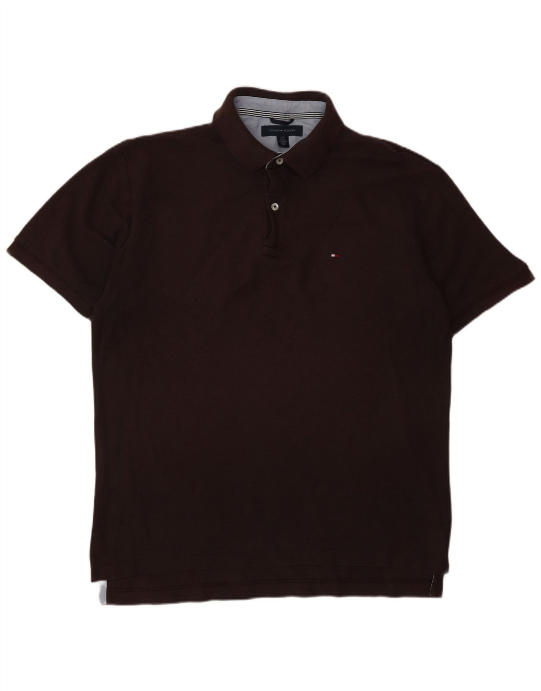 TOMMY HILFIGER Polo Homme Large Marron Coton