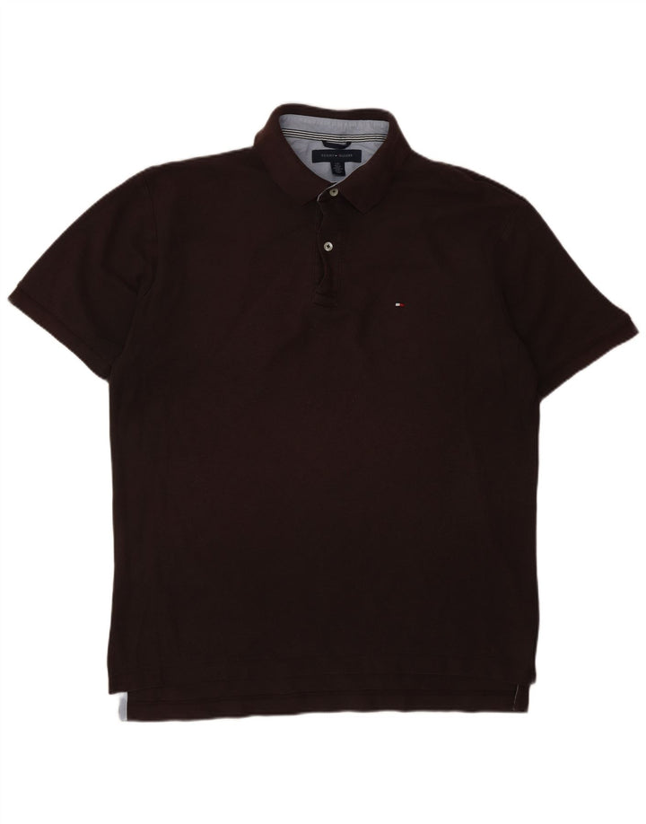 TOMMY HILFIGER Polo Homme Large Marron Coton