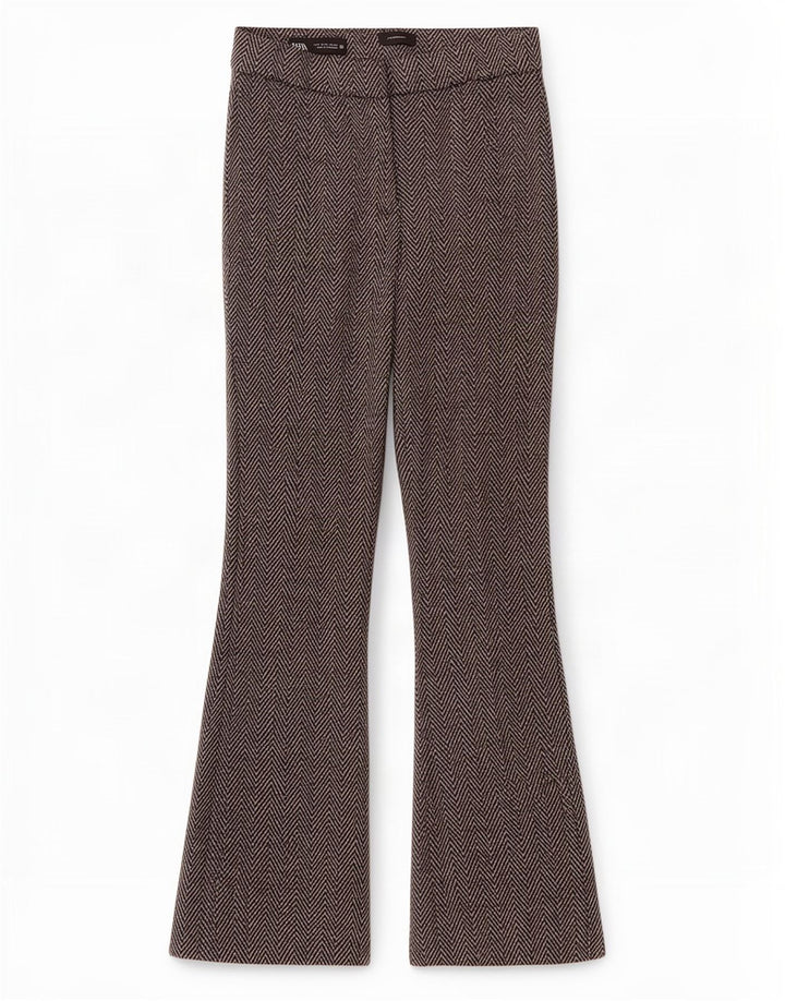 Zara Pantalon décontracté bootcut pour femme Petit W26 L29 Gris Chevron Polyester