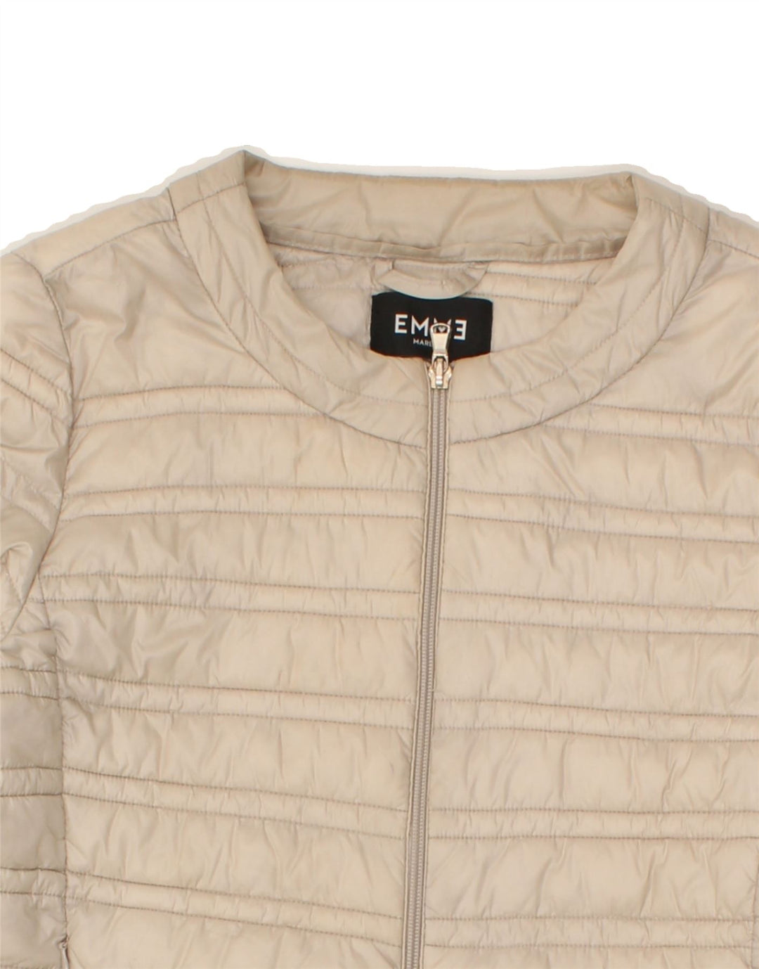 MARELLA Womens Padded Jacket UK 14 Medium Beige Polyamide | Vintage Marella | Thrift | Second-Hand Marella | Used Clothing | Messina Hembry 