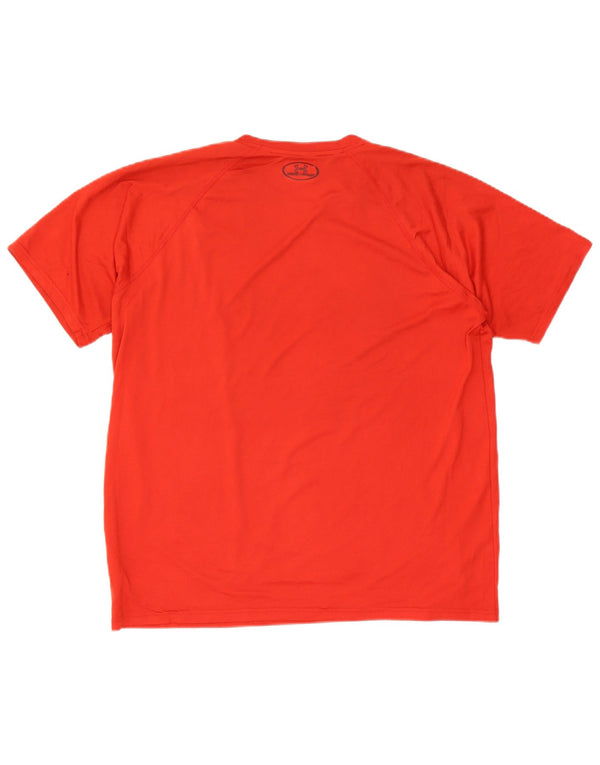 Under Armour Heat Gear Graphic T-Shirt Haut Large Rouge Polyester Homme