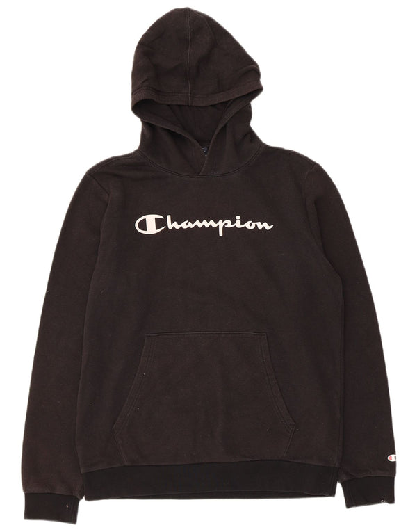 Champion Pull à capuche graphique pour garçon 15-16 ans 2XL Noir Coton