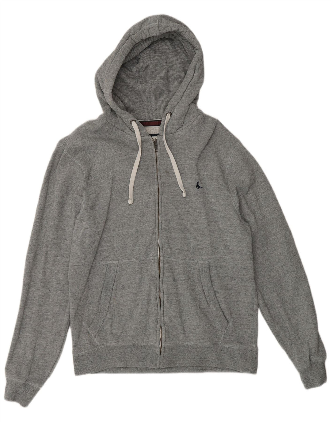 Jack Wills Pull à capuche zippé pour homme en coton gris moyen