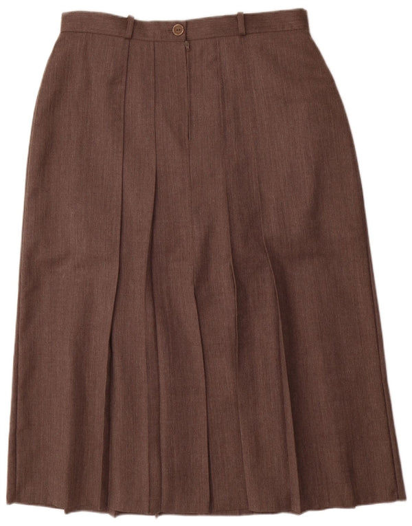 St. Bernard Jupe midi plissée pour femme UK 20 2XL W34 Laine marron