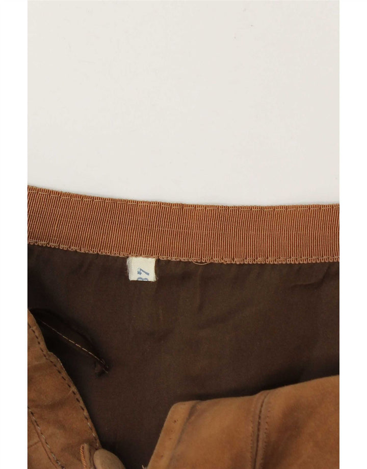 jupe en daim femme vintage W26 Petit Beige