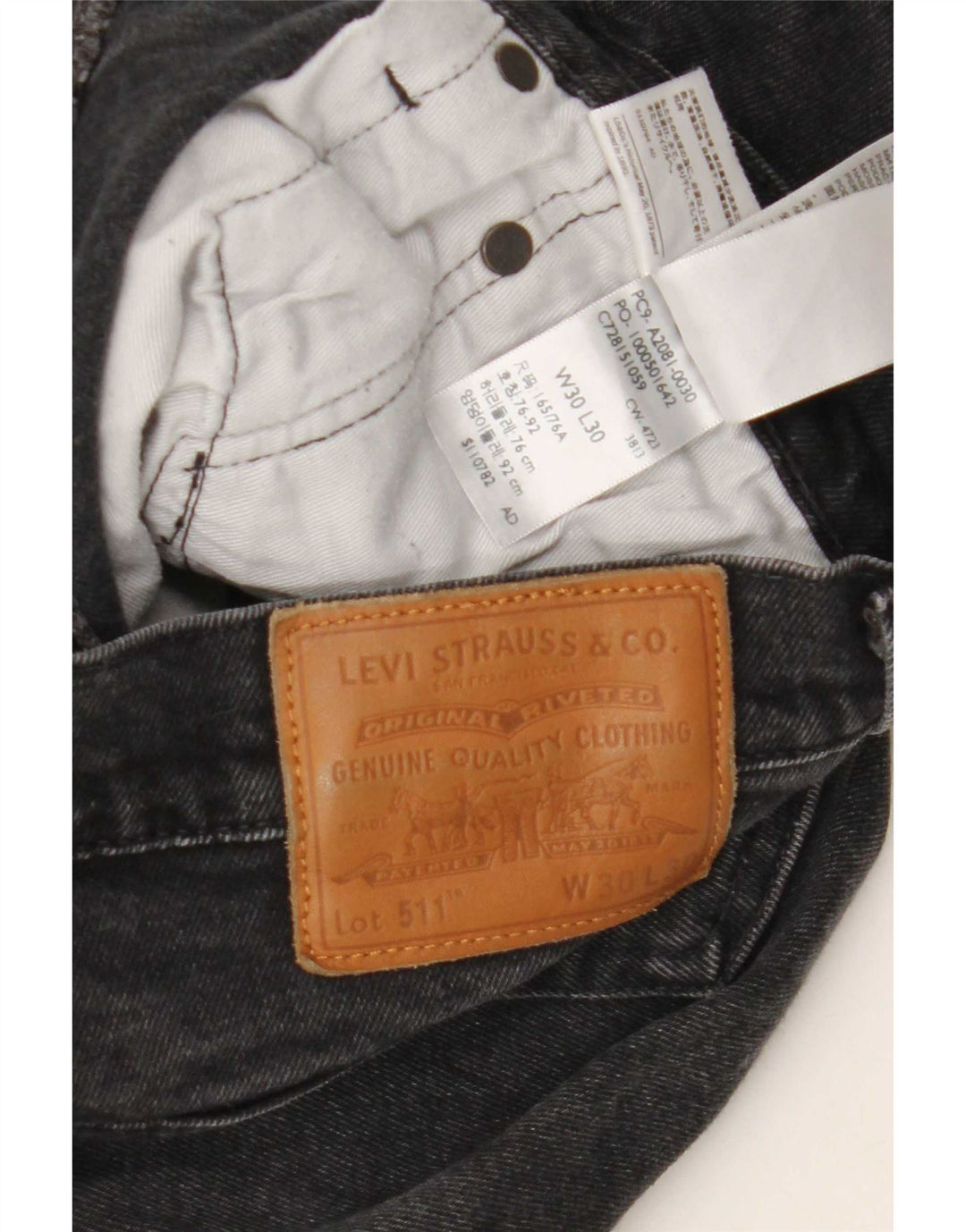 Levi's Jean Slim W30 L30 Homme Noir Coton