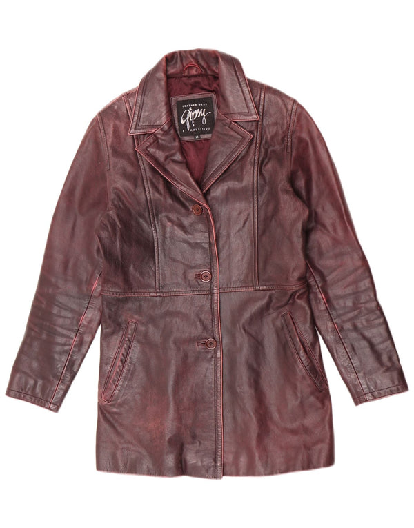 Gipsy by Mauritius Manteau en cuir pour femme UK 12 Bordeaux moyen