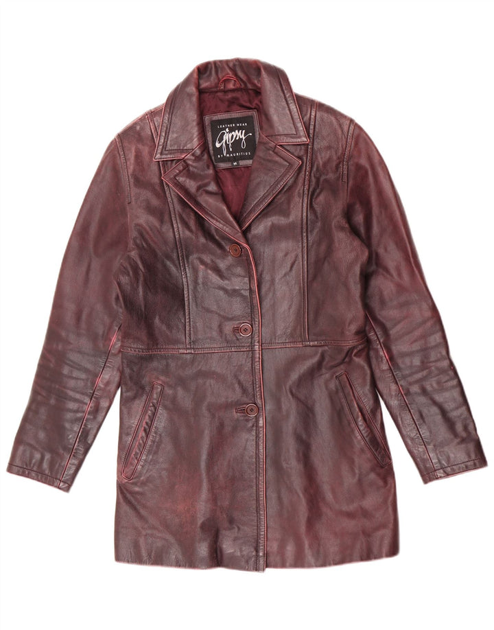 Gipsy by Mauritius Manteau en cuir pour femme UK 12 Bordeaux moyen