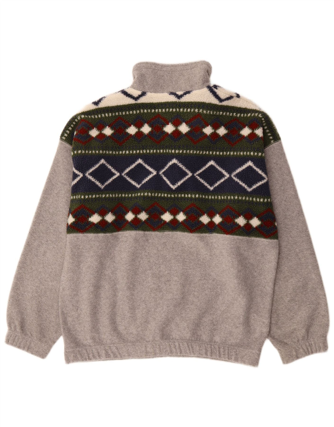Active Pull Polaire Col Zippé Homme Gris Moyen Colorblock Polyester