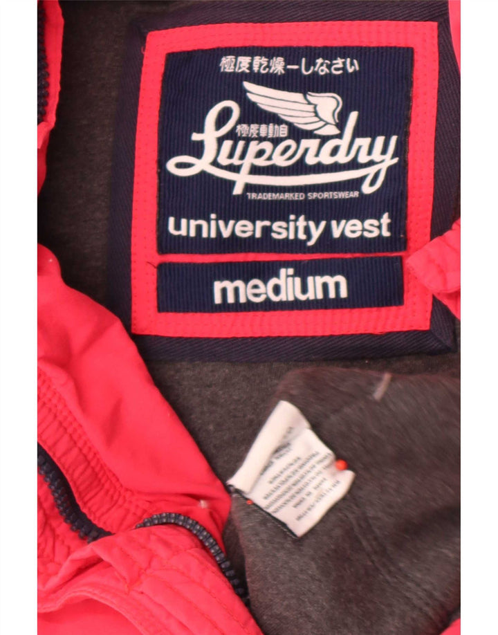 Superdry Femme Gilet Rembourré UK 14 Coton Rouge Moyen