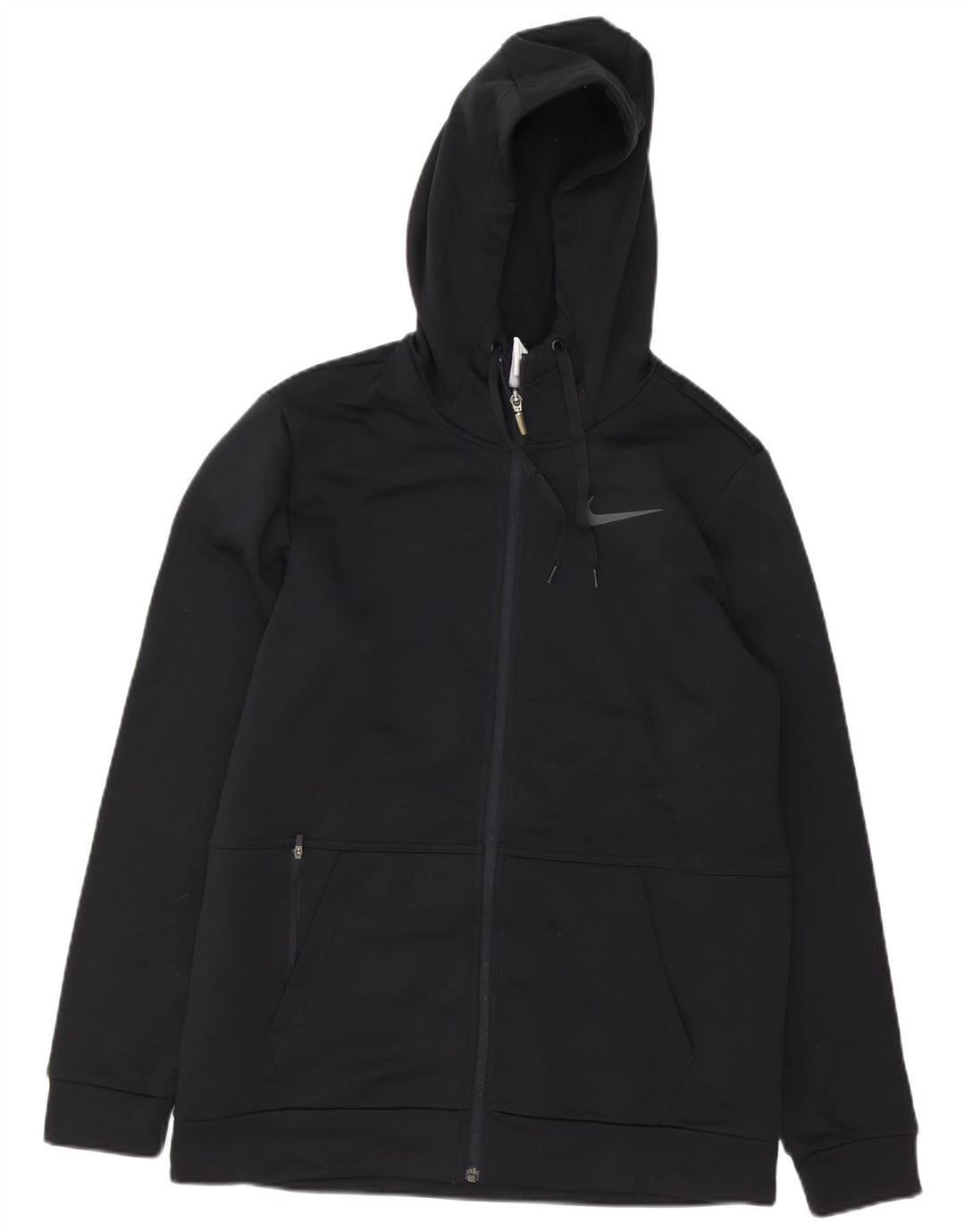 Nike Pull à capuche zippé Therma-Fit pour homme en polyester noir moyen