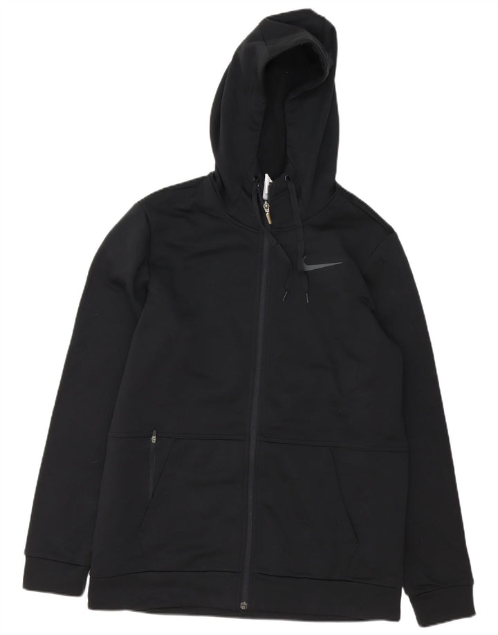 Nike Pull à capuche zippé Therma-Fit pour homme en polyester noir moyen