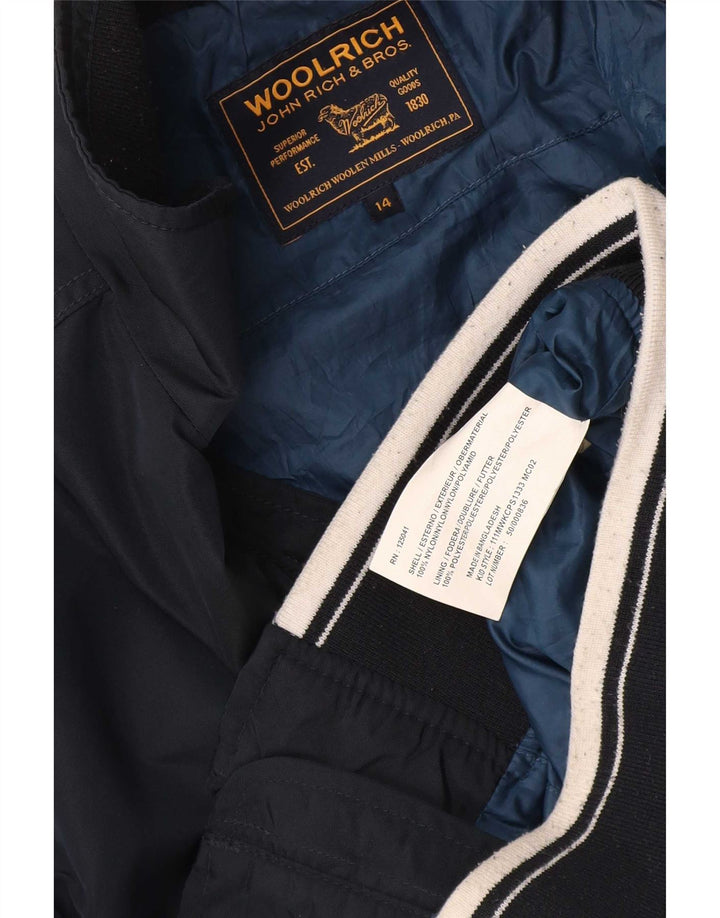 Woolrich Bomber Jacket Garçon 13-14 ans Bleu Marine Nylon