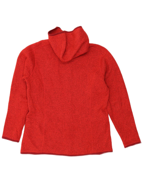 PATAGONIA Pull à capuche zippé pour femme UK 18 XL Rouge Polyester