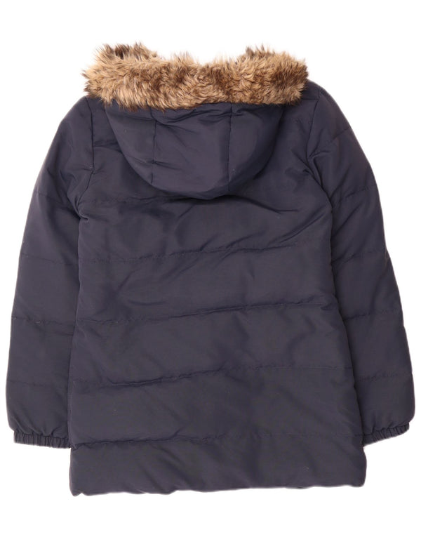 Jack Wills Veste matelassée Sherpa à capuche pour femme UK 8 Small Bleu marine Nylon