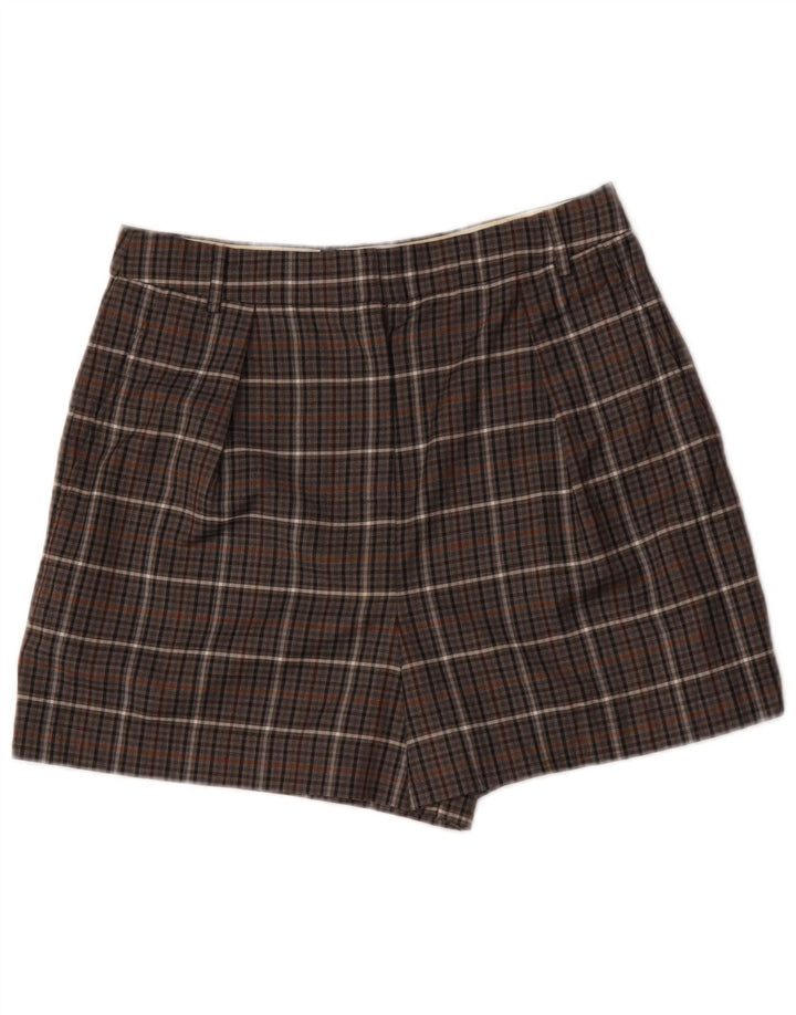 Tibi Short chino taille haute pour femme W32 en polyester à carreaux marron moyen