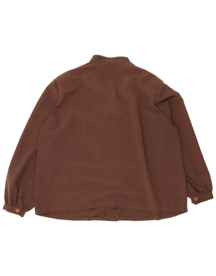 Chemisier chemise femme vintage UK 16 Grand Marron