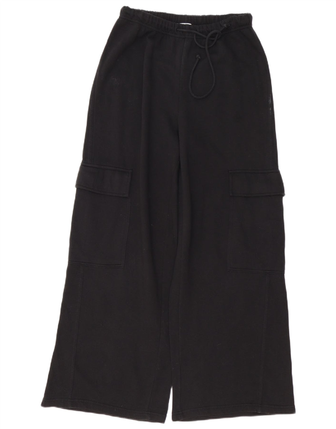 Zara Pantalon de survêtement cargo coupe ample pour femme UK 12 Noir moyen
