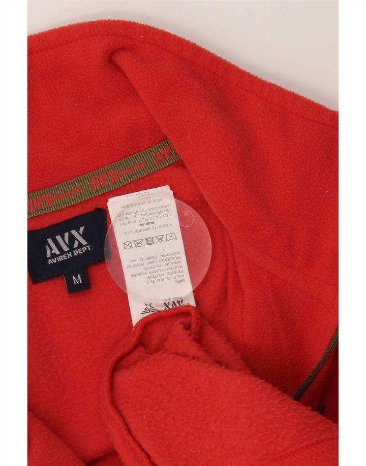 Avirex Pull polaire à col zippé pour femme UK 12 Rouge moyen Polyester