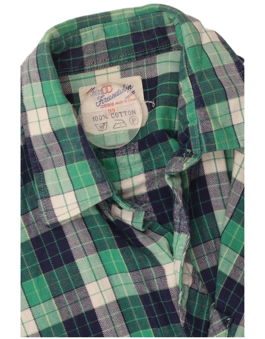 VINTAGE Mens Military Flannel Shirt Size 39 Medium Multicoloured Check