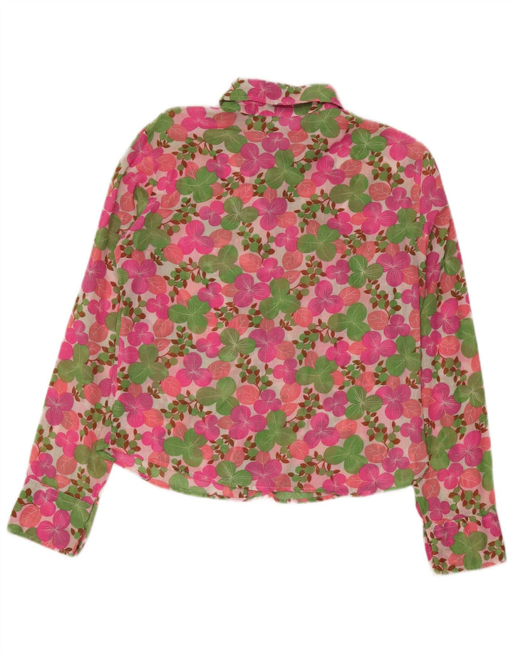 Benetton Chemise Femme UK 14 Rose Moyen Floral