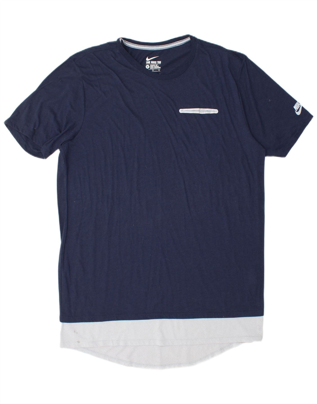 Nike Mens Athletic Cut T-Shirt Top XL Bleu Marine Colorblock Polyester