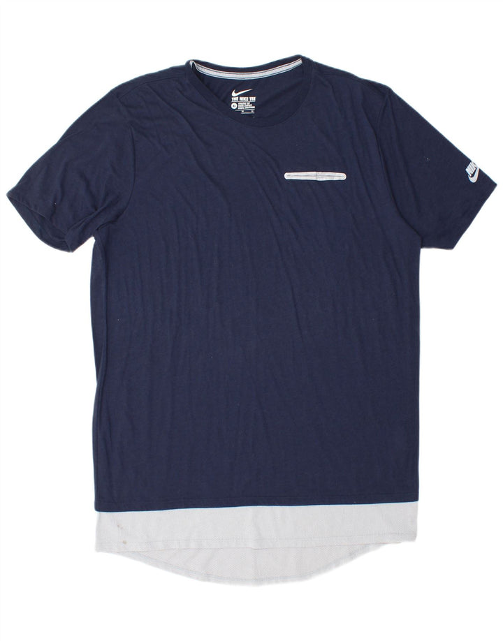 Nike Mens Athletic Cut T-Shirt Top XL Bleu Marine Colorblock Polyester