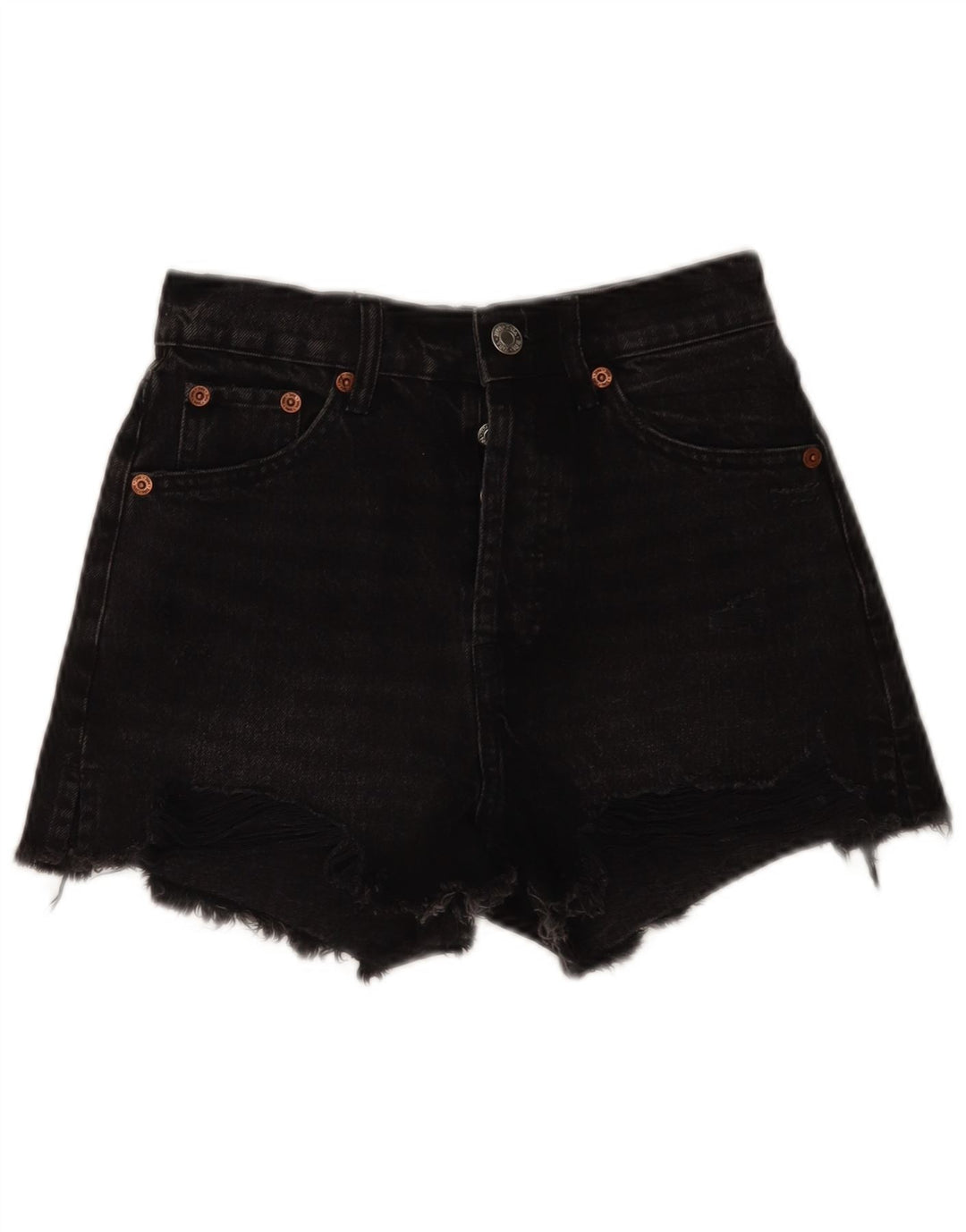 Zara Short en jean pour femme EU 34 2XS W24 Noir