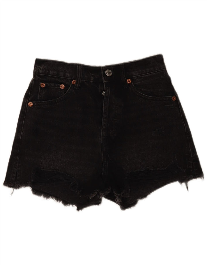 Zara Short en jean pour femme EU 34 2XS W24 Noir