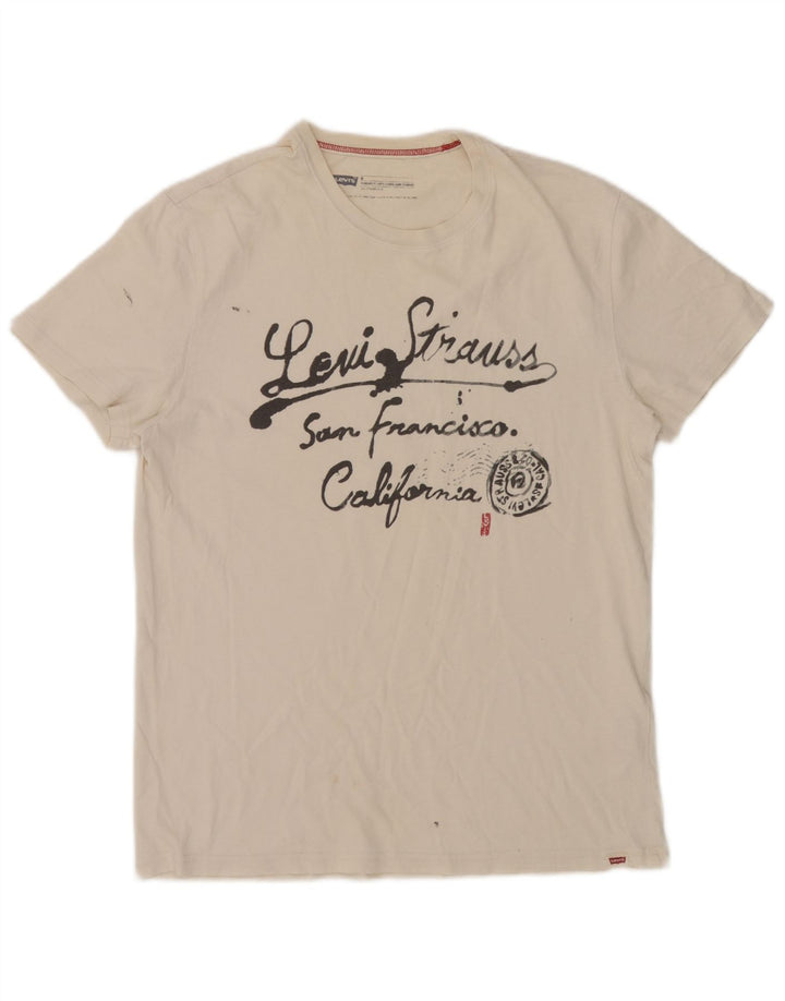 Levi's Tee-Shirt Standard Fit Graphic Homme Blanc Moyen Coton