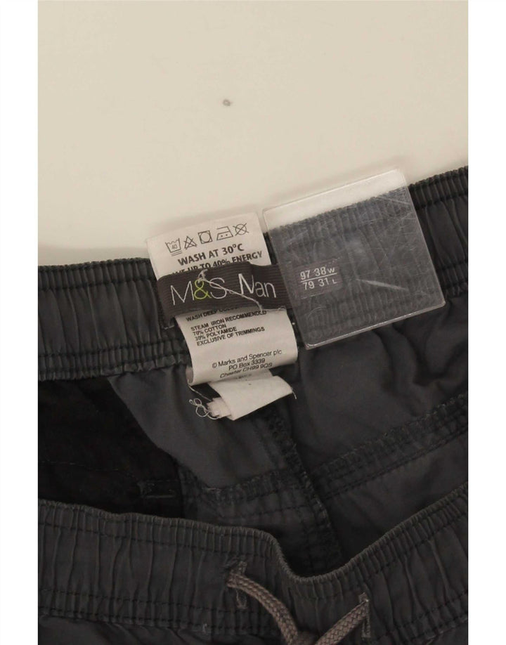 Marks & Spencer Pantalon droit homme W38 L31 gris coton