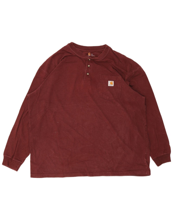 CARHARTT Haut à manches longues pour homme en coton bordeaux 2XL