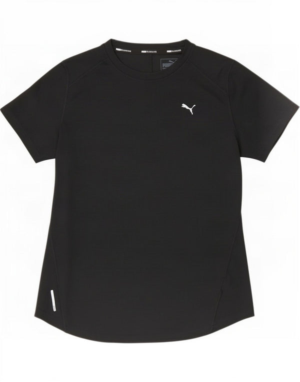 Puma T-Shirt Femme Top UK 14 Large Noir Polyester