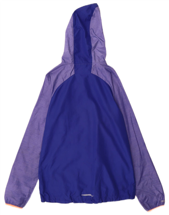 Under Armour Veste de pluie à capuche pour femme UK 10 Small Bleu Colorblock