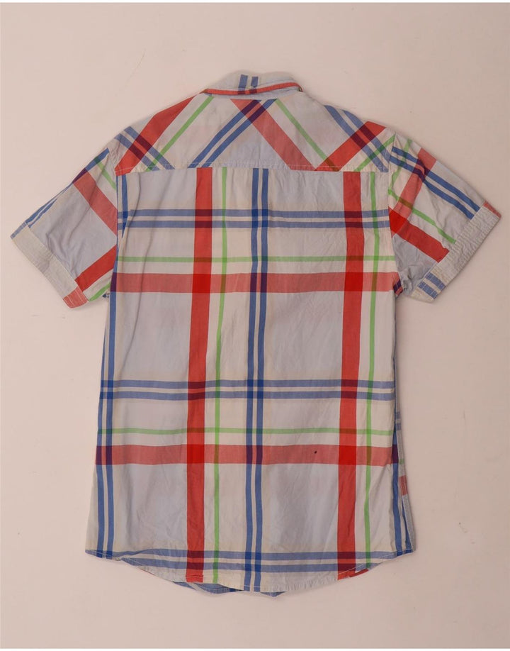 Jack & Jones Chemise à Manches Courtes Homme Bleu Moyen Carreaux