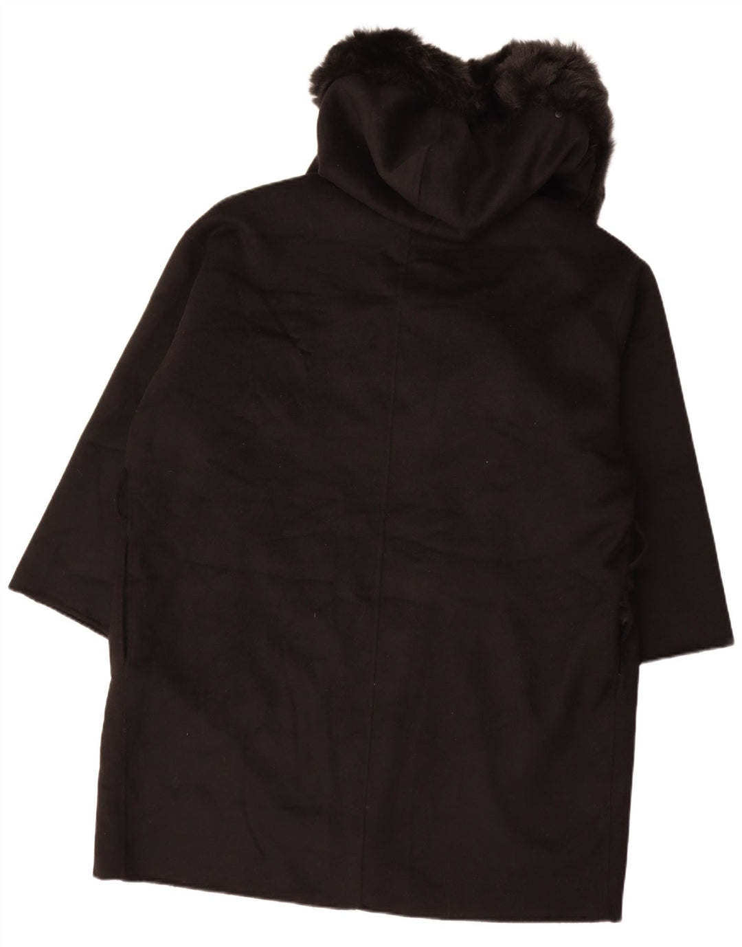 Zara Manteau ouvert à capuche surdimensionné pour femme UK 18 XL Laine noire