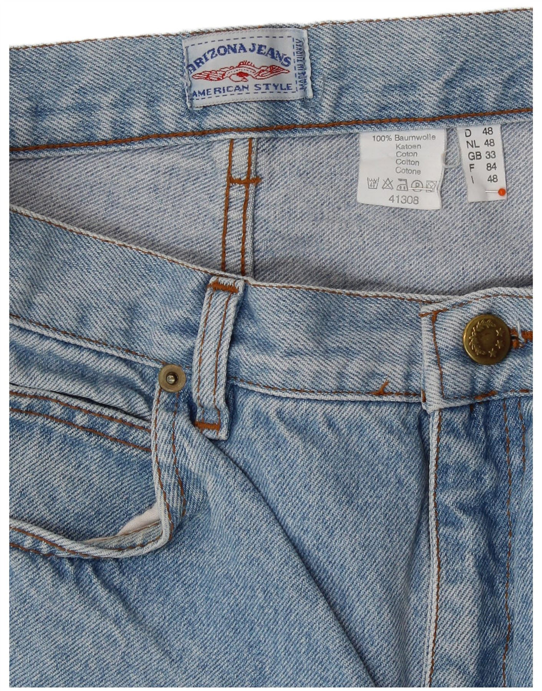 ARIZONA Short en jean taille haute pour femme W33 Grand bleu en coton