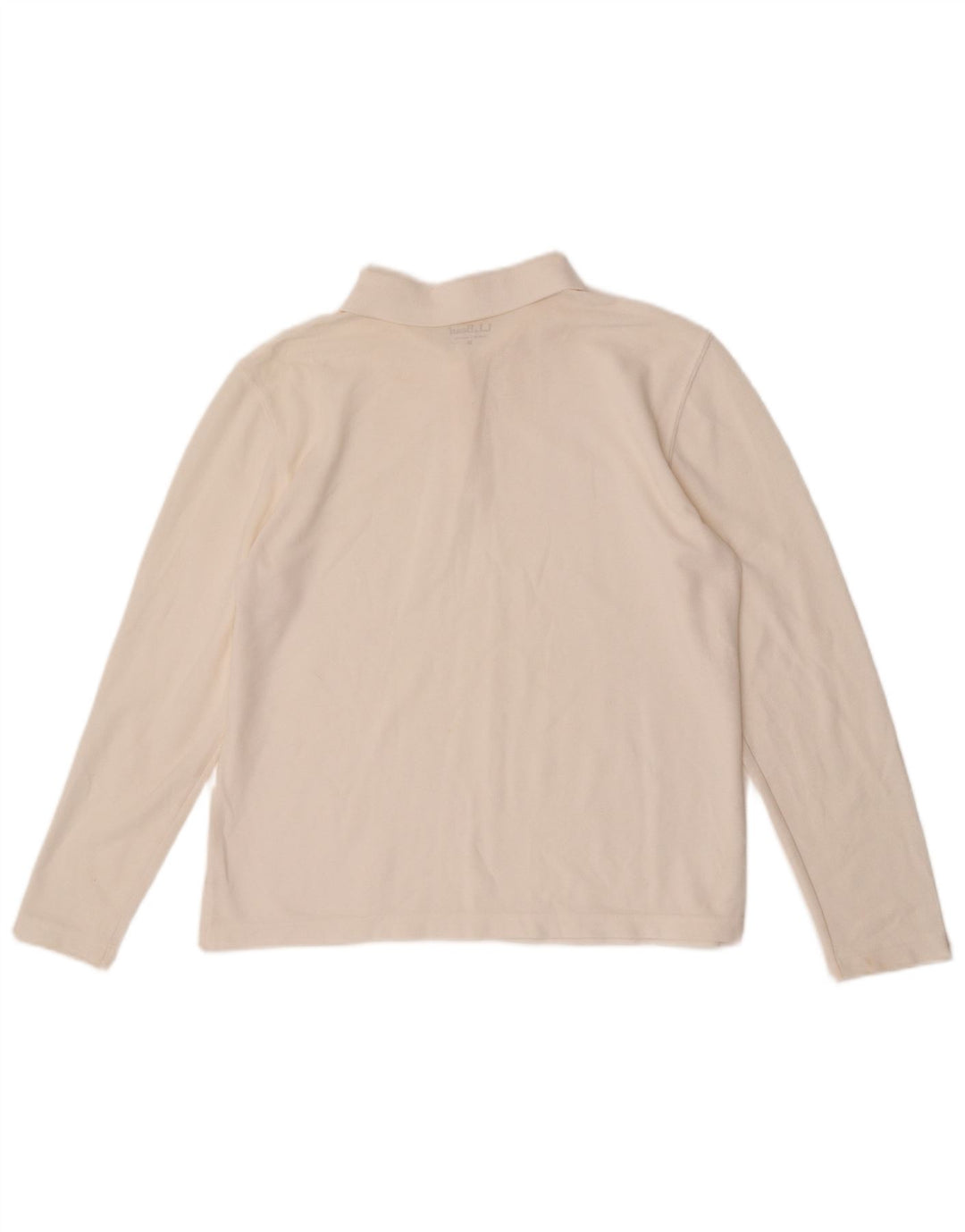 L.L.Bean Polo à manches longues pour femme UK 14 Blanc moyen