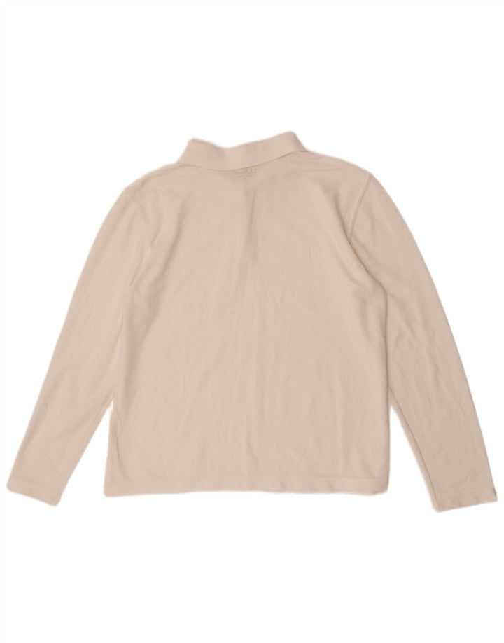 L.L.Bean Polo à manches longues pour femme UK 14 Blanc moyen