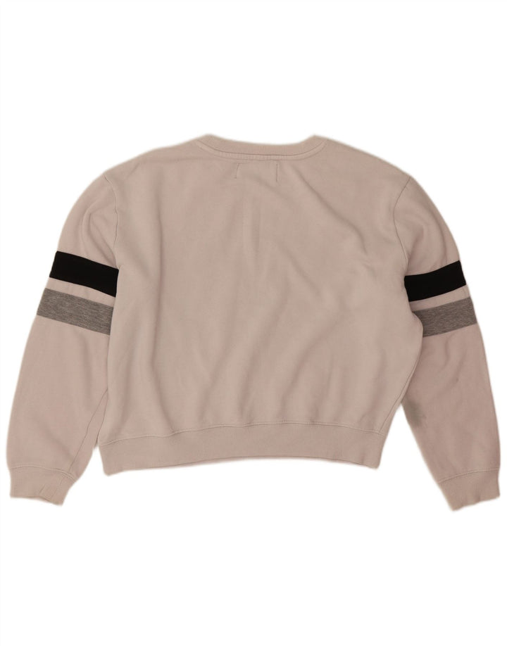 Fila Sweat-shirt court surdimensionné pour femme UK 16 Large Blanc cassé