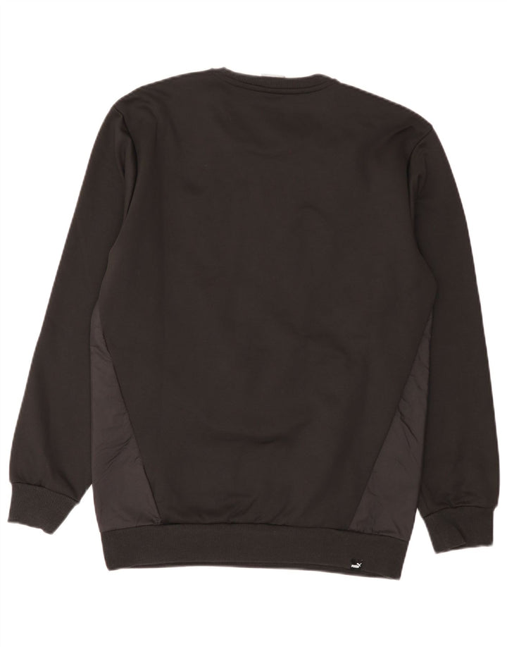 Puma Sweat-shirt pour homme en coton color block Noir Taille S