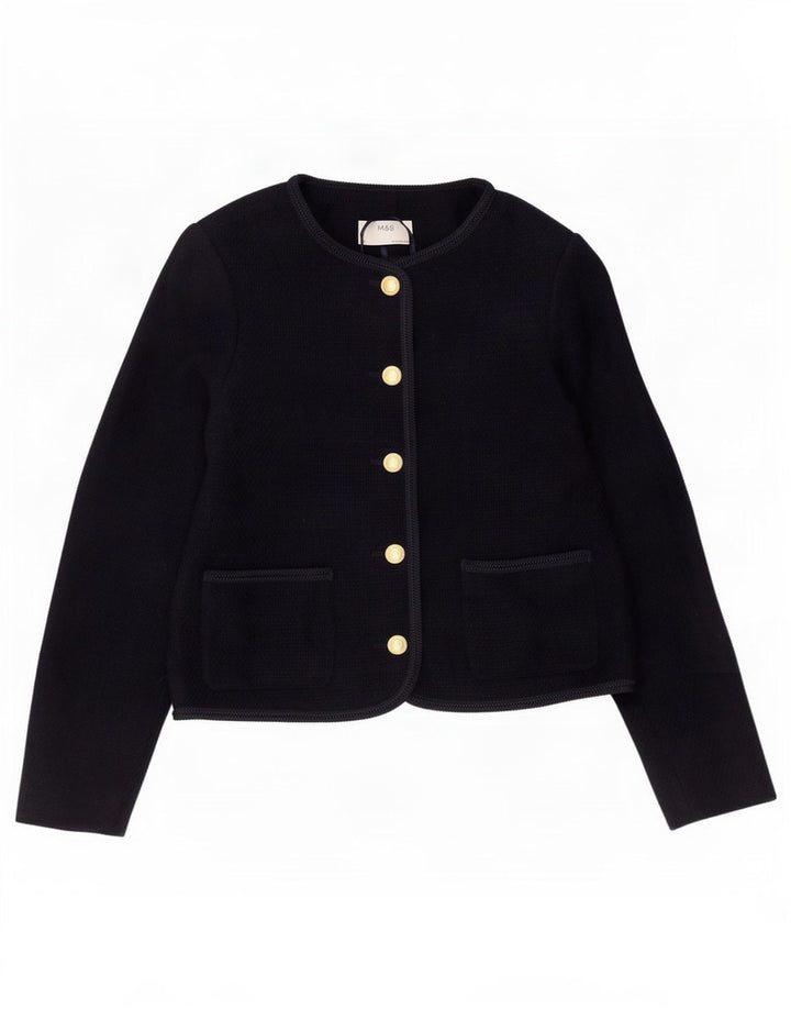 Marks & Spencer Veste boléro en tricot pour femme UK 10 Small Bleu marine Polyester