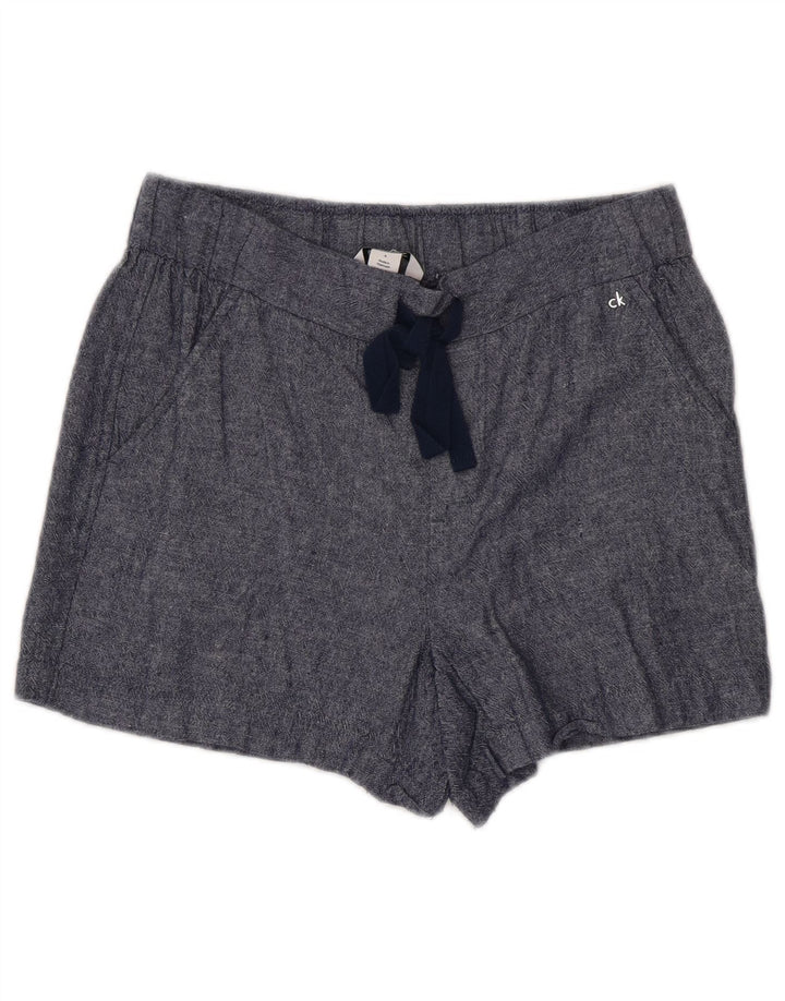 CALVIN KLEIN Short décontracté pour femme US 6 Medium W30 Lin bleu marine