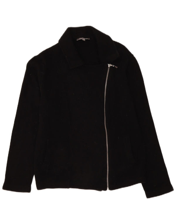 Laura Ashley Veste blazer zippée pour femme UK 18 XL Laine d'agneau noire