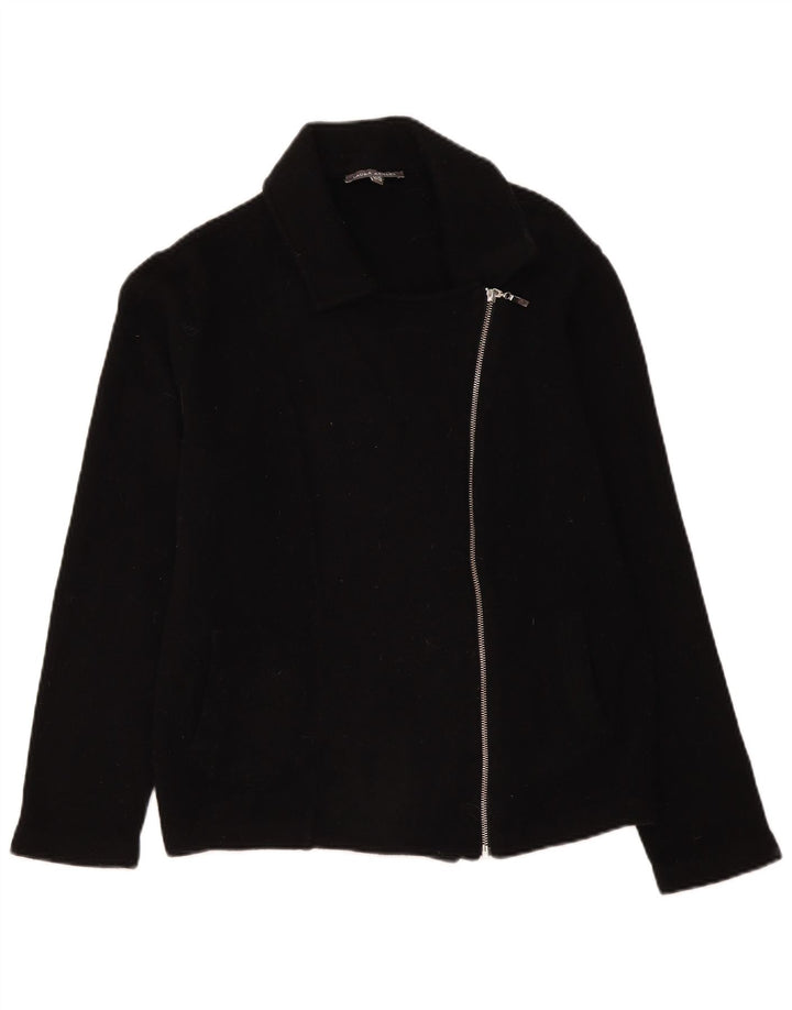 Laura Ashley Veste blazer zippée pour femme UK 18 XL Laine d'agneau noire