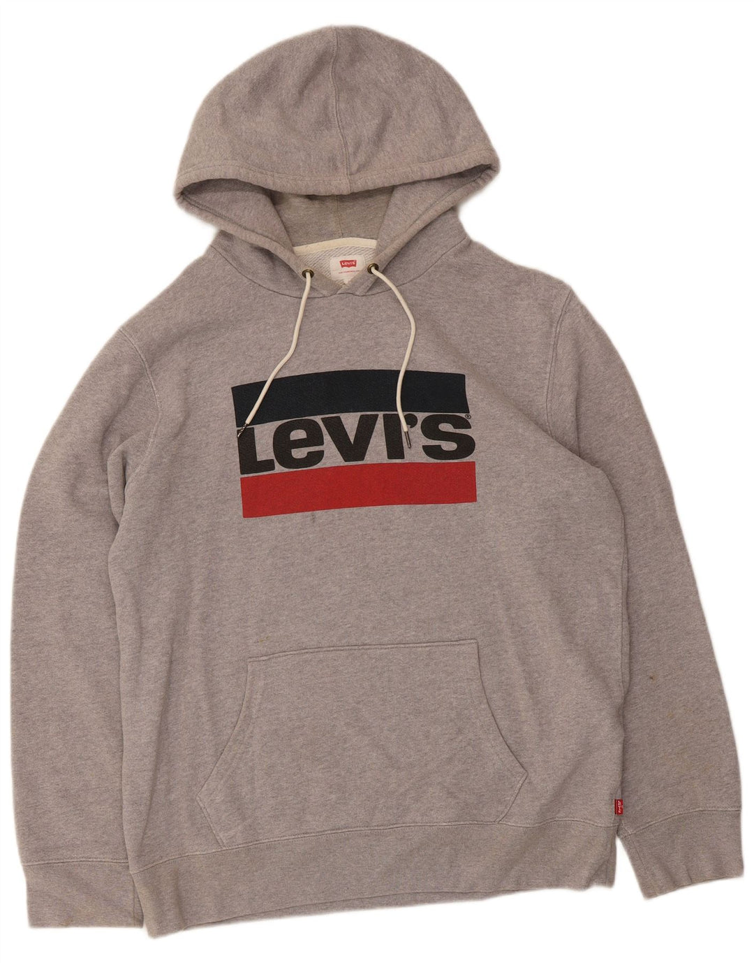 Levi's Pull à Capuche Graphique Homme Gris Coton Large