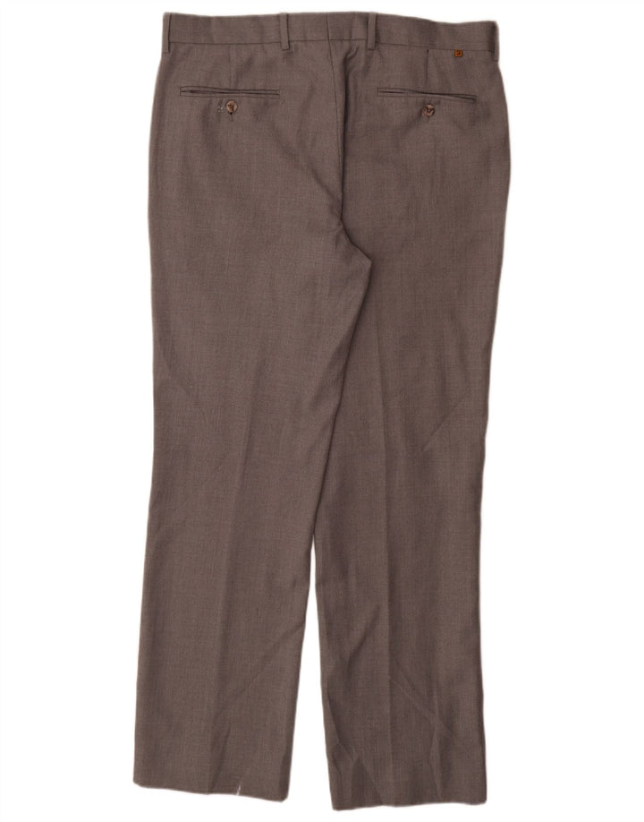 Farah Pantalon de Costume Droit Homme W36 L33 Gris Polyester
