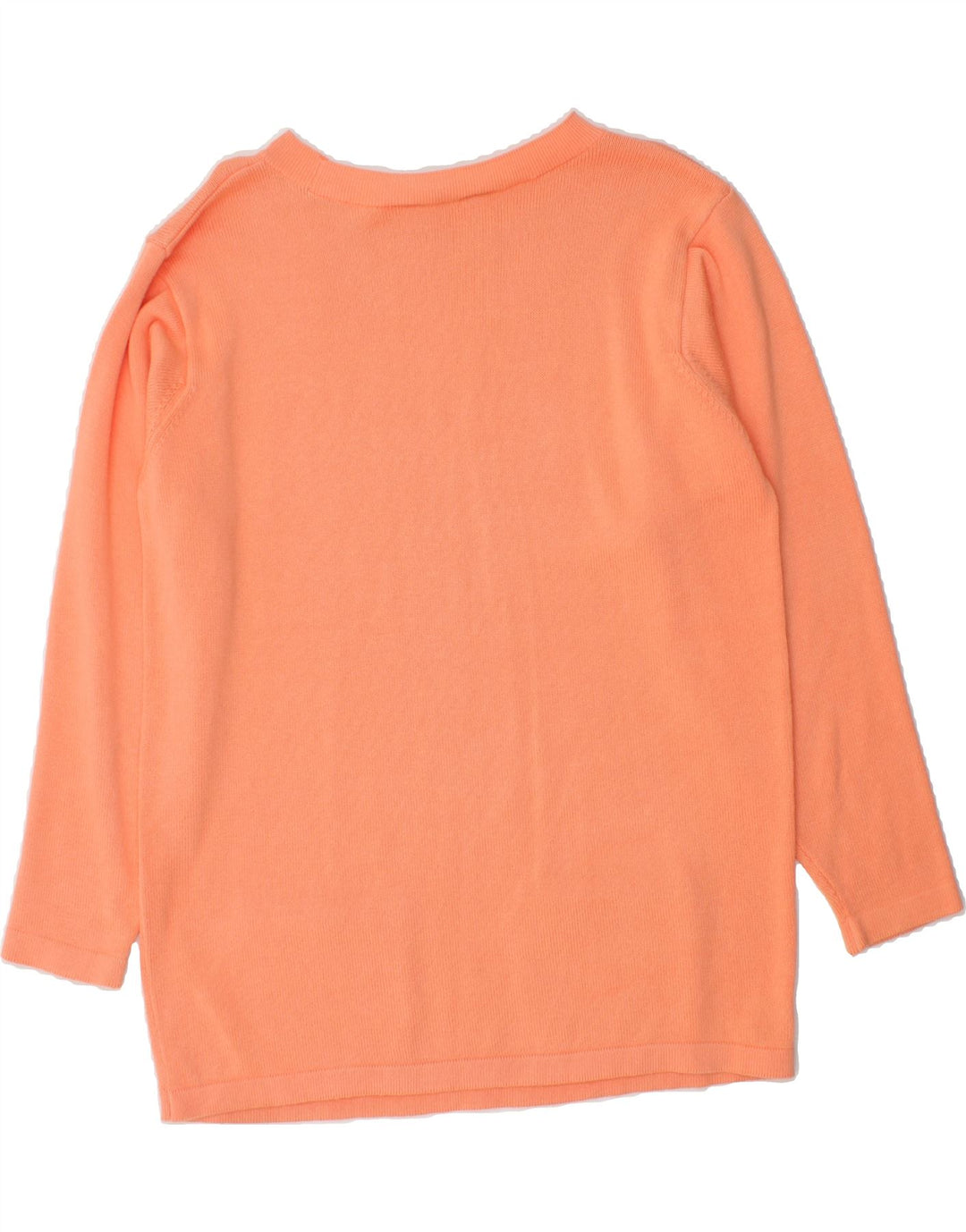MARKS & SPENCER Womens Boat Neck Jumper Sweater UK 12 Medium Orange Vintage Marks & Spencer and Second-Hand Marks & Spencer from Messina Hembry 